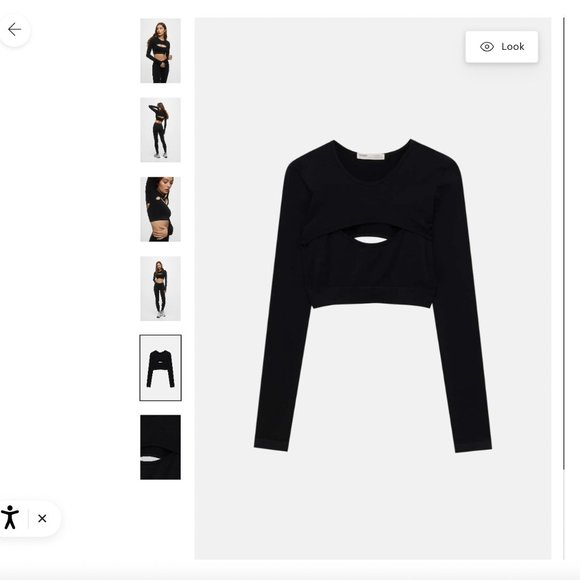 Pull & Bear - LONG SLEEVE STRETCH CROP TOP NWT - Picture 5 of 7